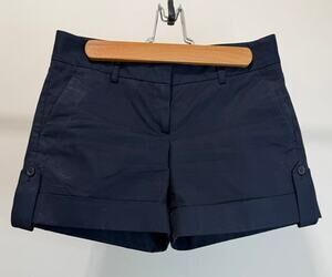Theory Women's Navy Tailored Shorts – Wide Cuff, Sz2